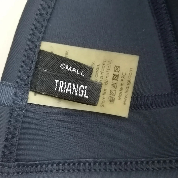 Triangl  Navy Neoprene Triangle Cups Bikini Top Small *Top Only* - Picture 11 of 13